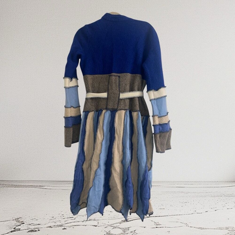 Patchwork Colorblock Long Sz Medium Cardigan Swea… - image 2